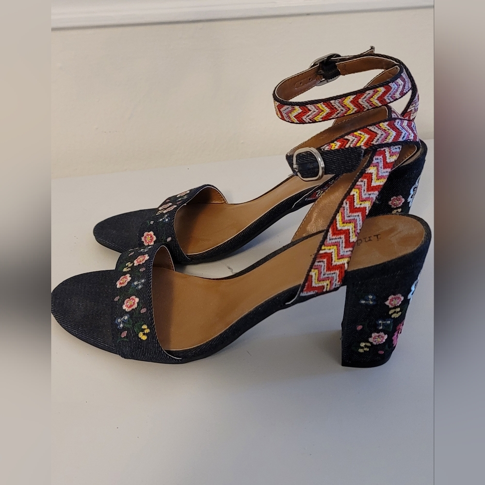 Indigo Rd Embroidered Denim Heels
